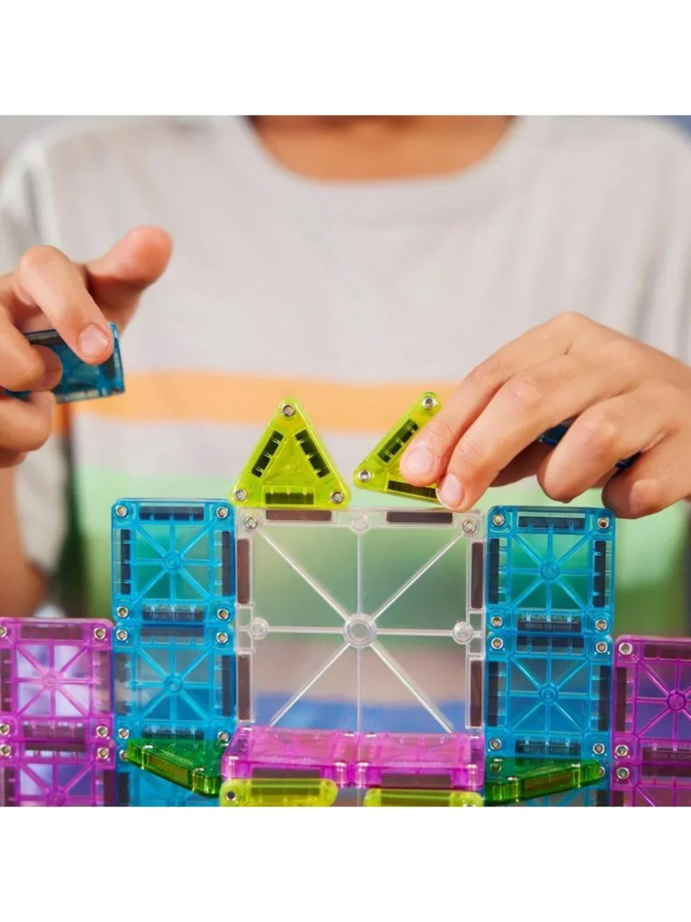 Deluxe 55-Piece Magnetic Building Set - Travel-Friendly Construction Toys